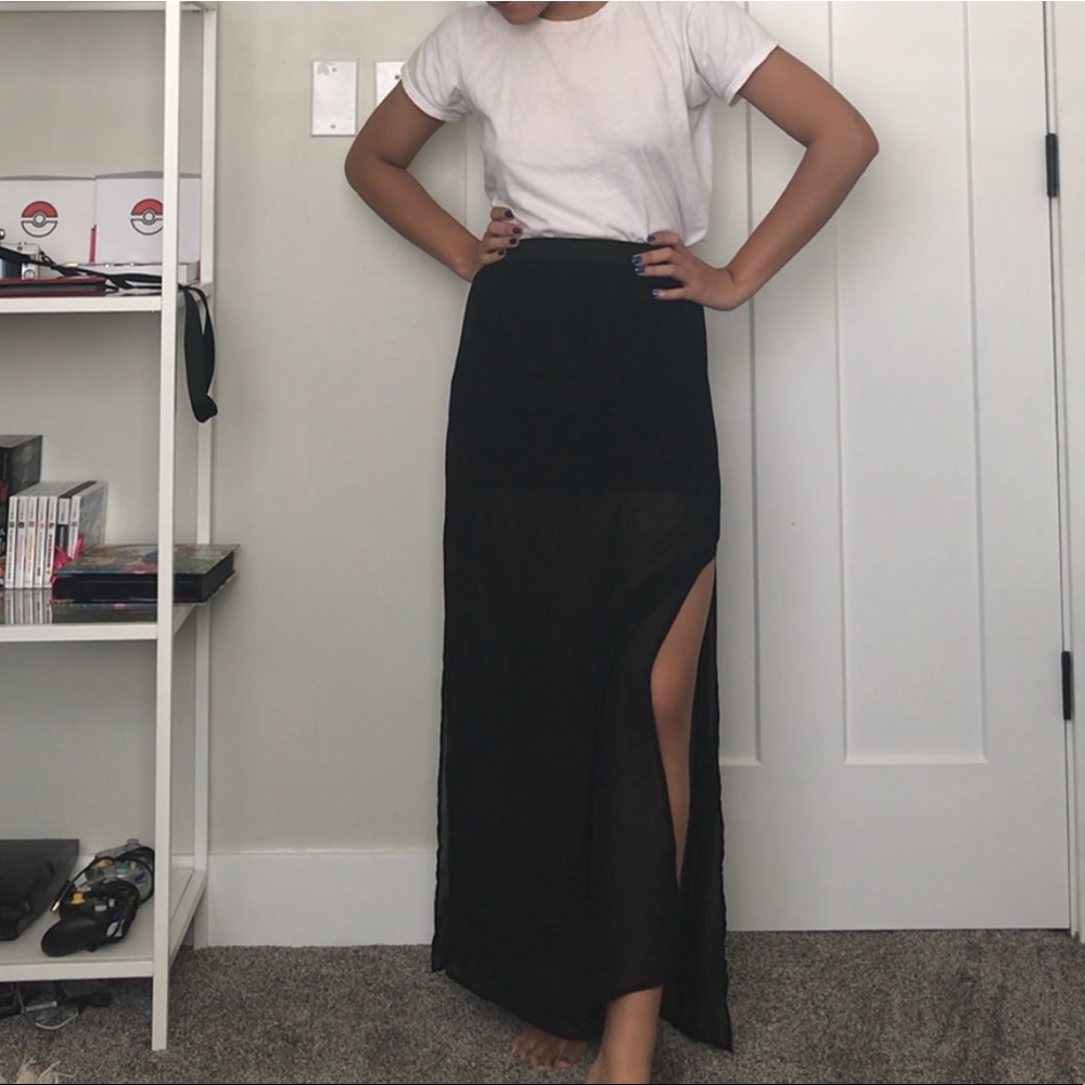 Black sheer skirt